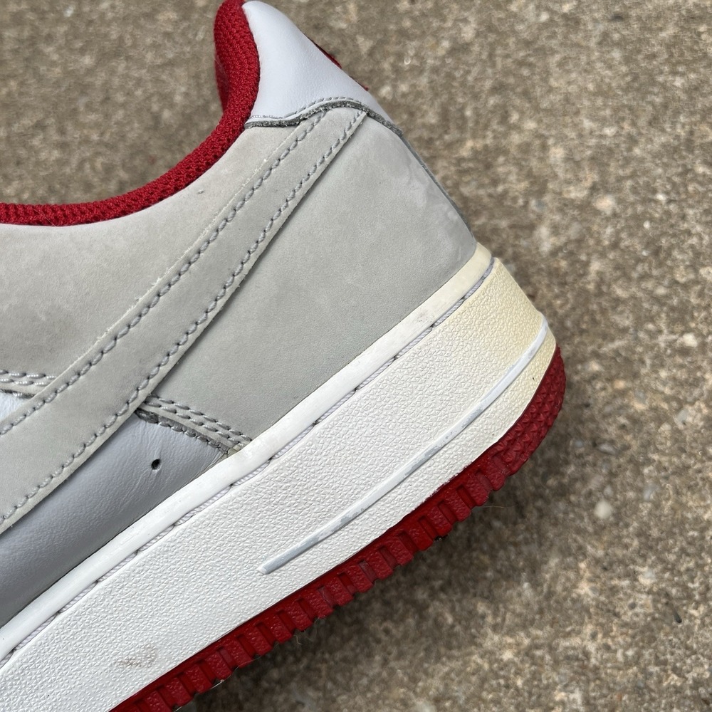 Nike Air Force 1 Sneakers Men's 8 Grey Varsity Red Y2K Low Top Basketball Shoes - Picture 14 of 16